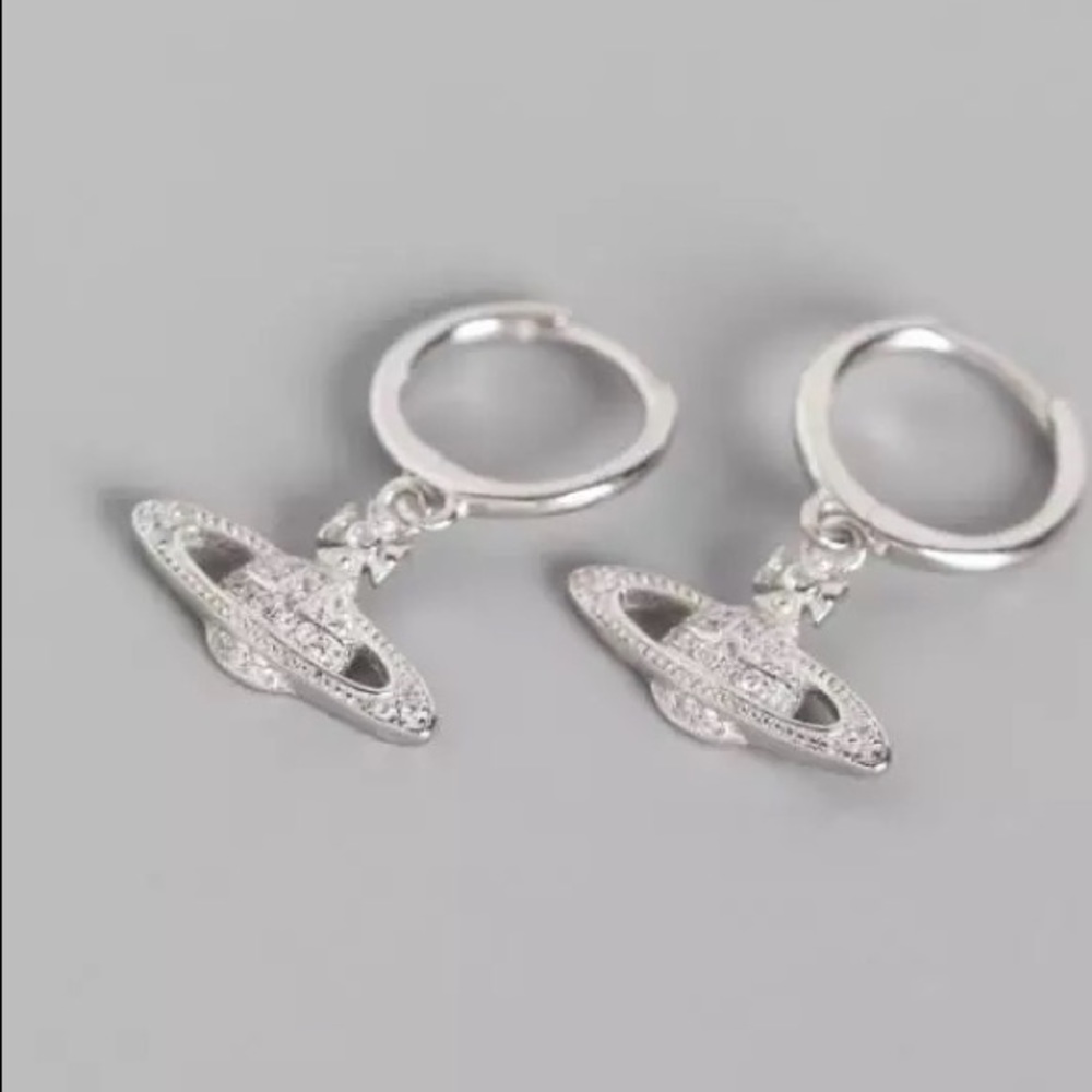 925 Sterling Silver galaxy shape earrings Huggies